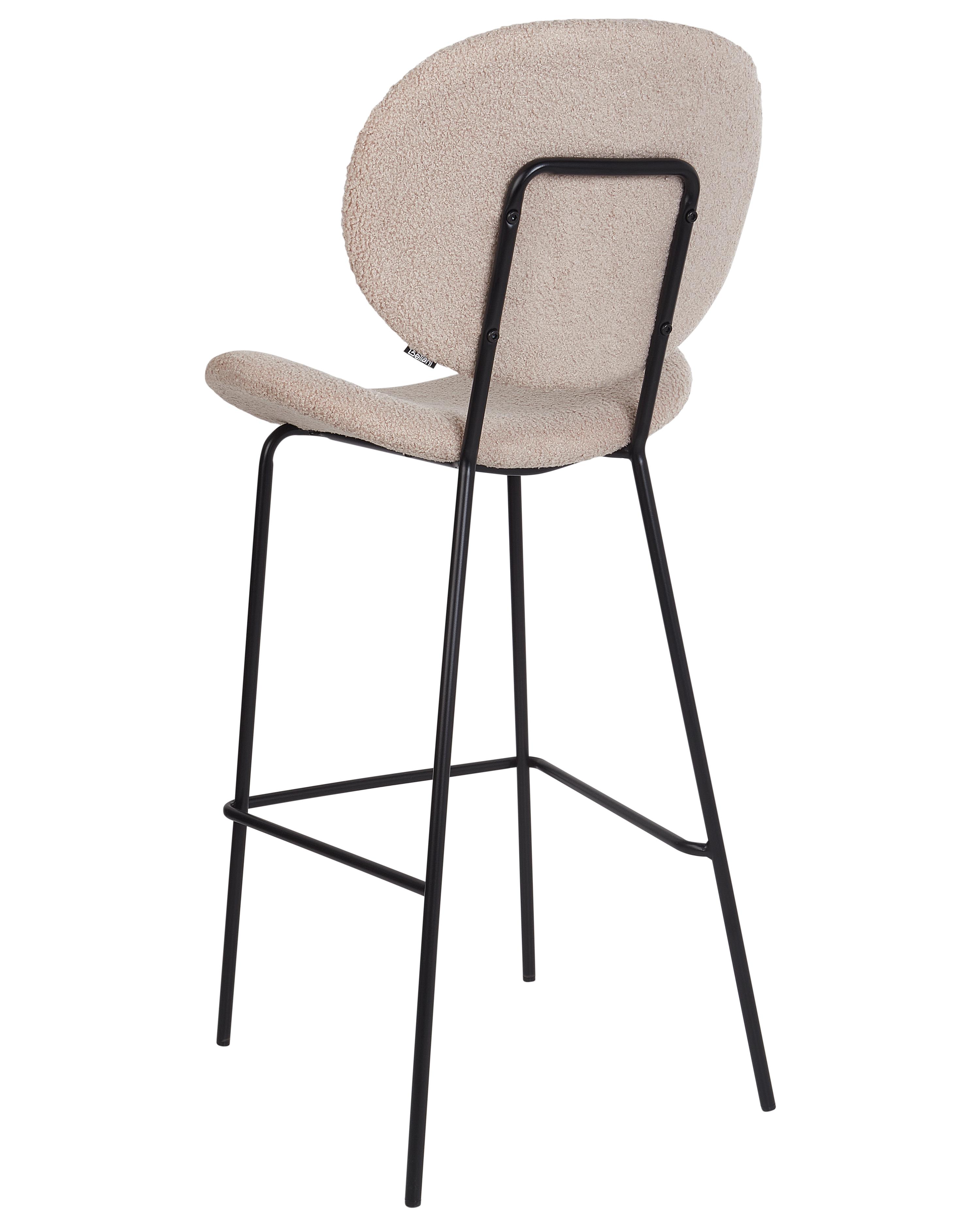 Set van 2 barstoelen LUANA Bouclé Lichtbeige