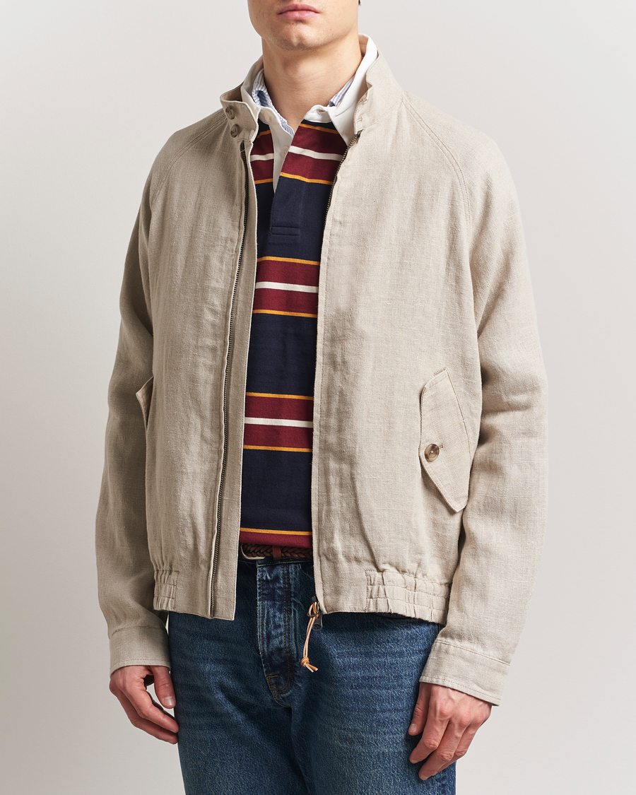 GANT Linen Harrington Jacket Dry Sand
