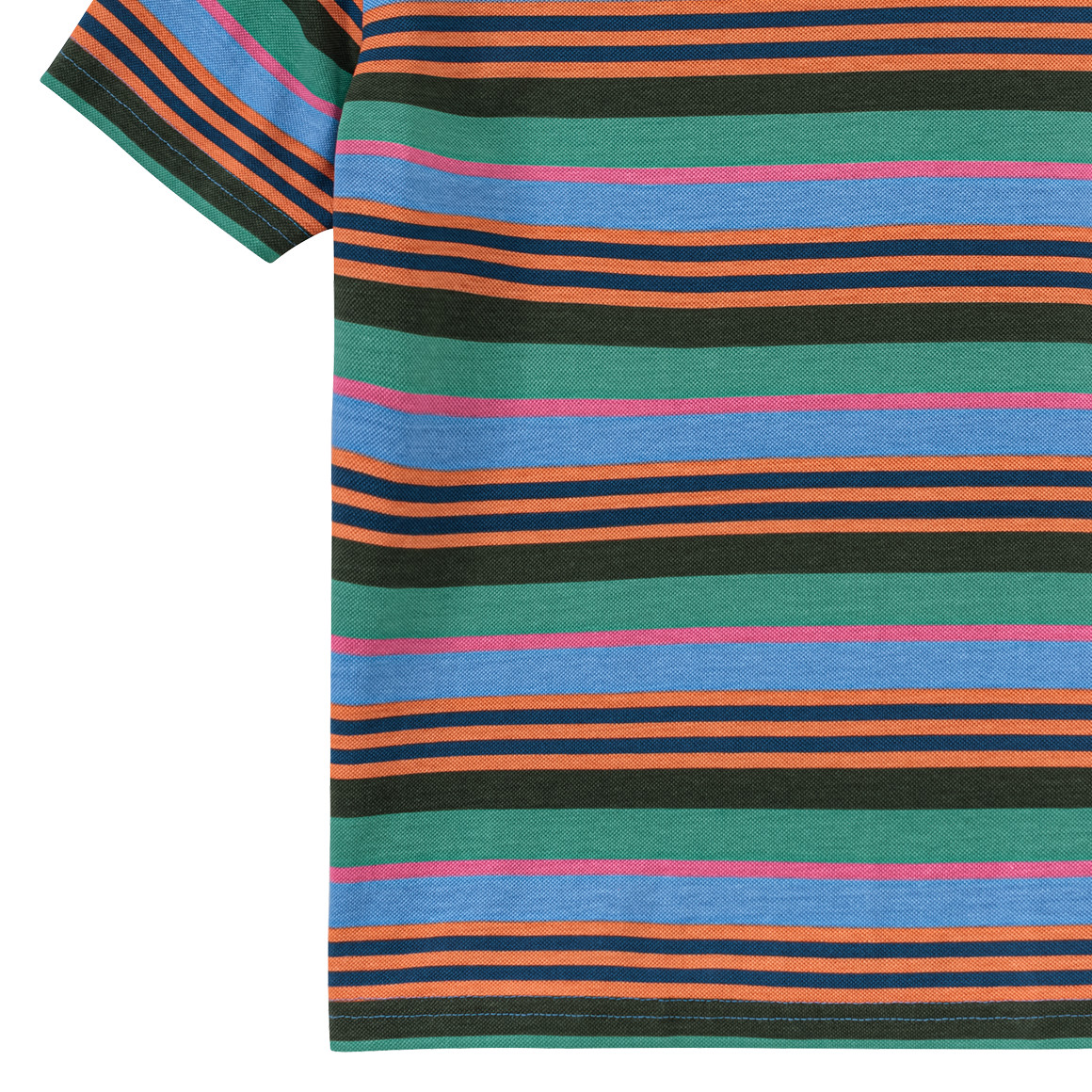 Jonas Nielsen Jungen T-Shirt mit bunten Streifen grün / hellblau / orange