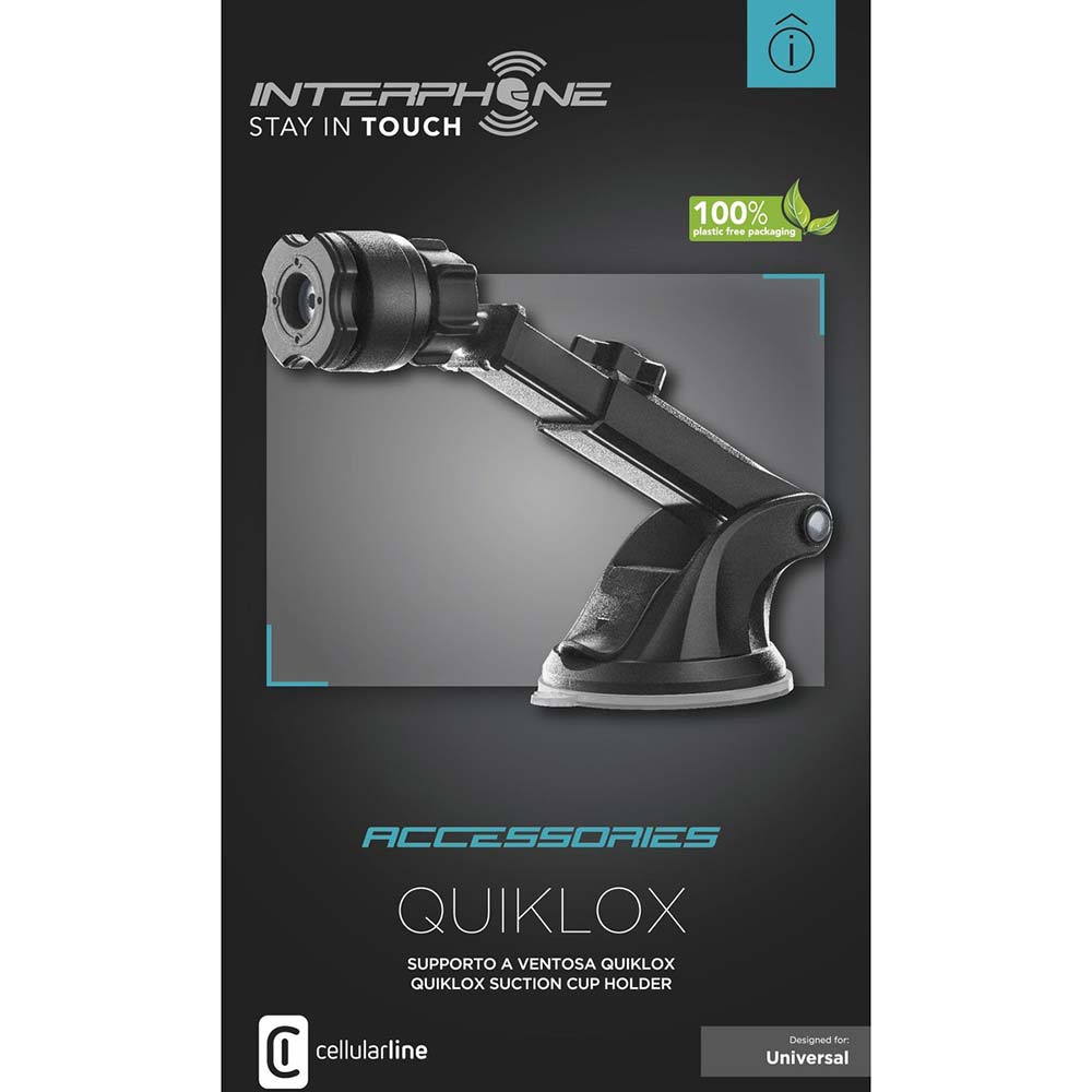 Interphone - Support ventouse Quiklox pour voiture