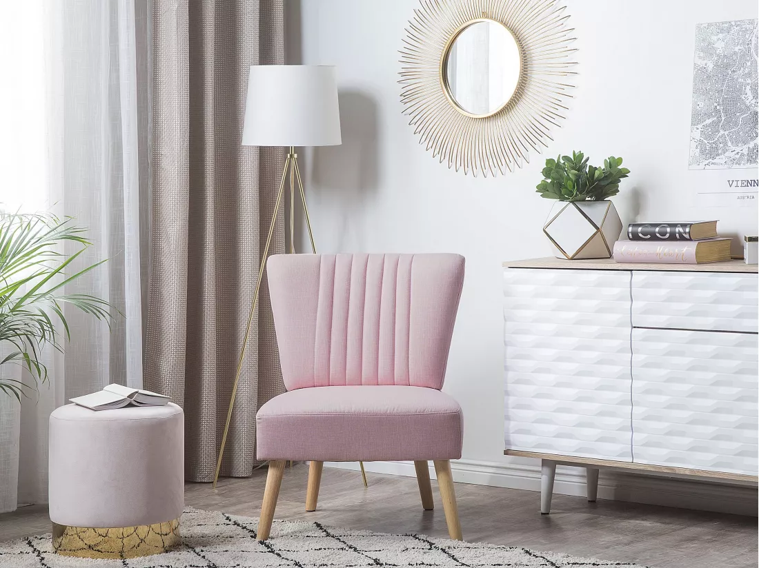 Fauteuil VAASA Tissu Rose