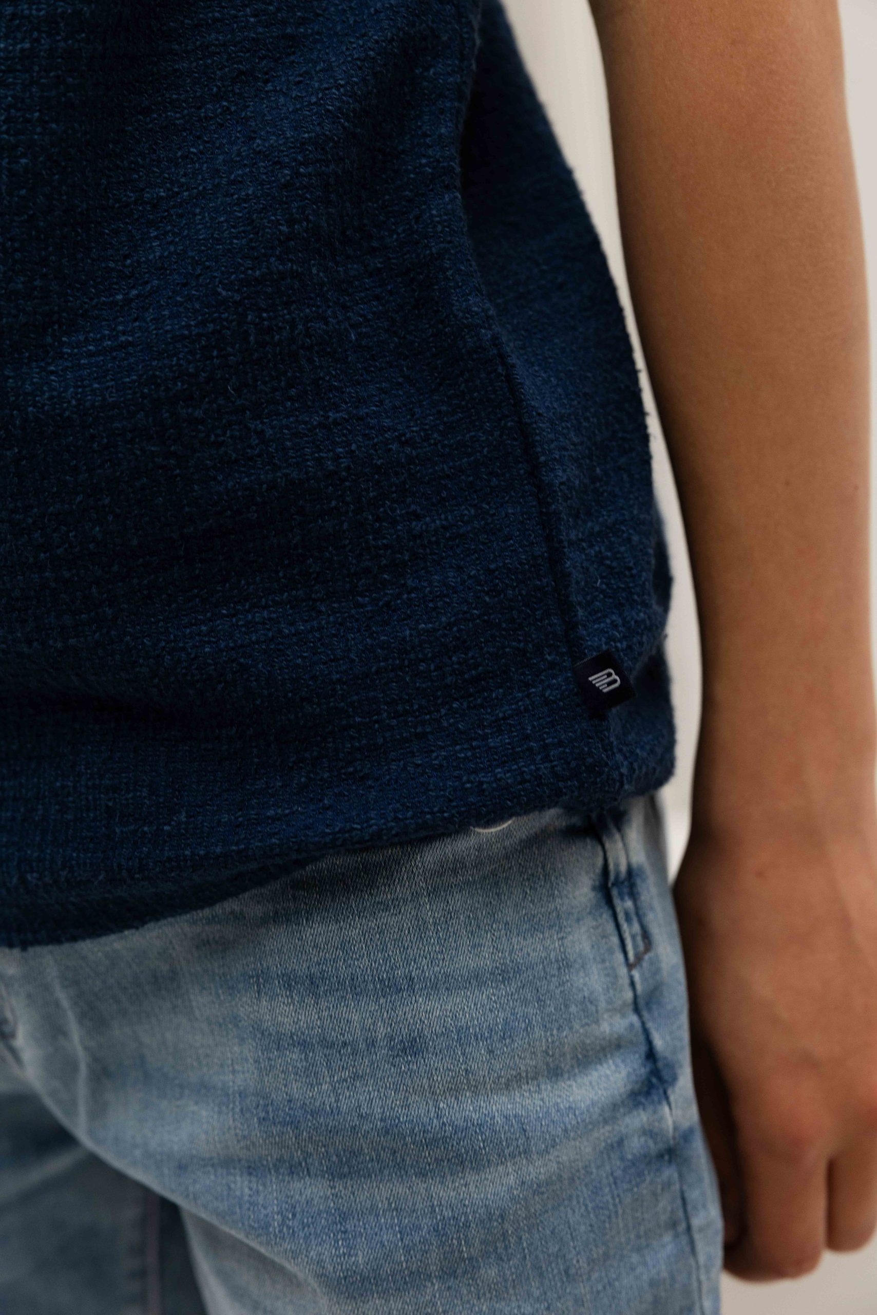 Ballin Amsterdam Boucle T-Shirt Kids Donkerblauw