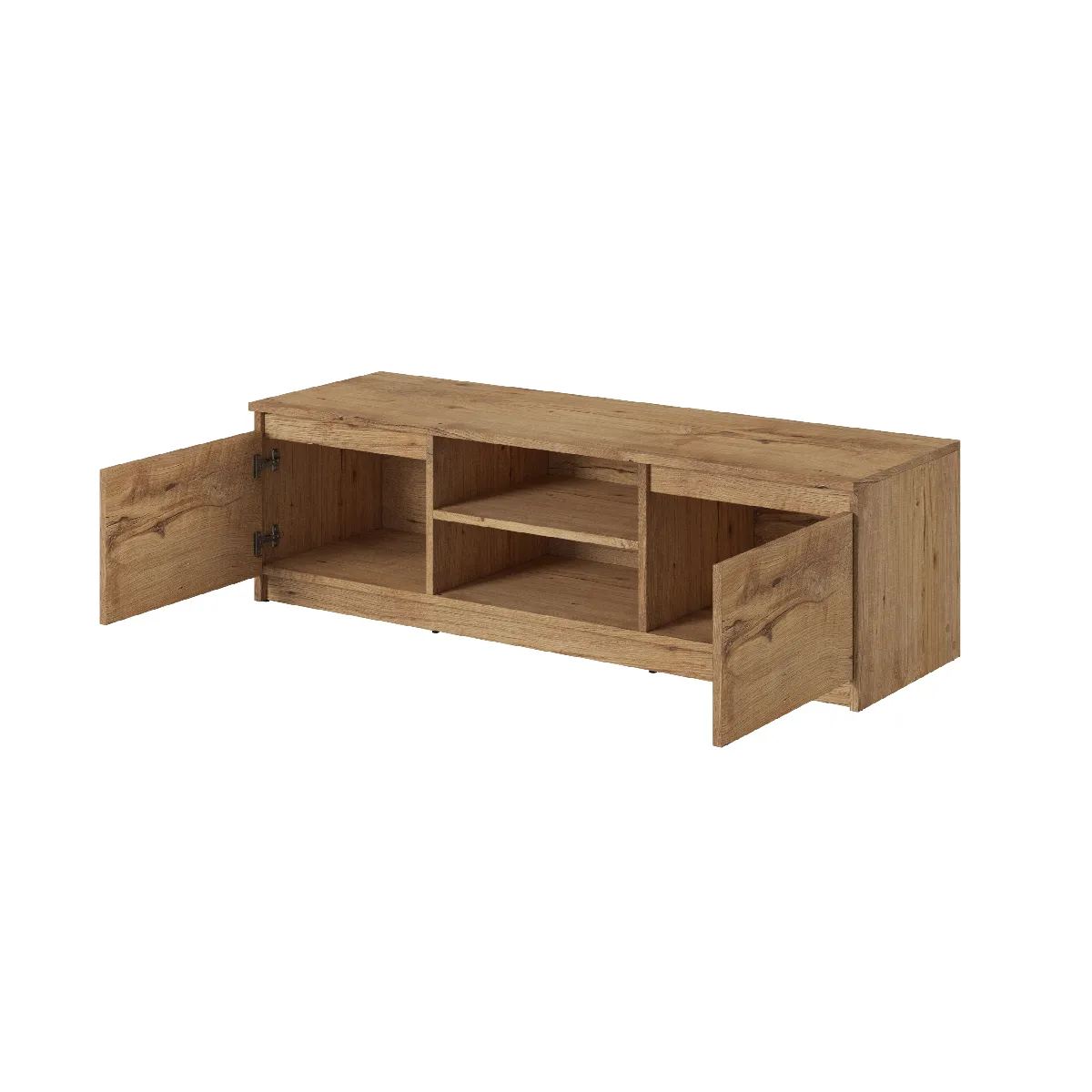 Other Brands Meuble TV Avec Pieds / suspendu Dingo - Chêne Kastan Breslau - Avec LED - Rangement élégant et pratique, Banc TV, Table TV