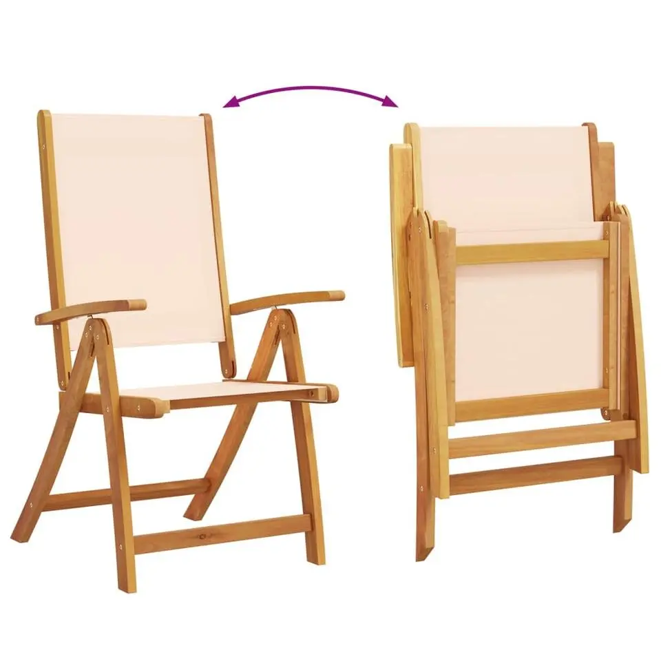 vidaXL - Tuinstoelen - Inklapbaar - Bruin - Acaciahout en textileen - 6 stuks