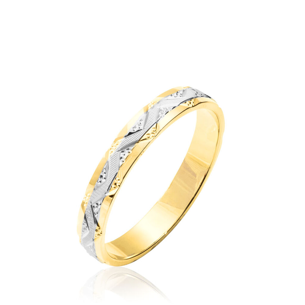 Alliance Clotilde Ruban Plat Or Bicolore