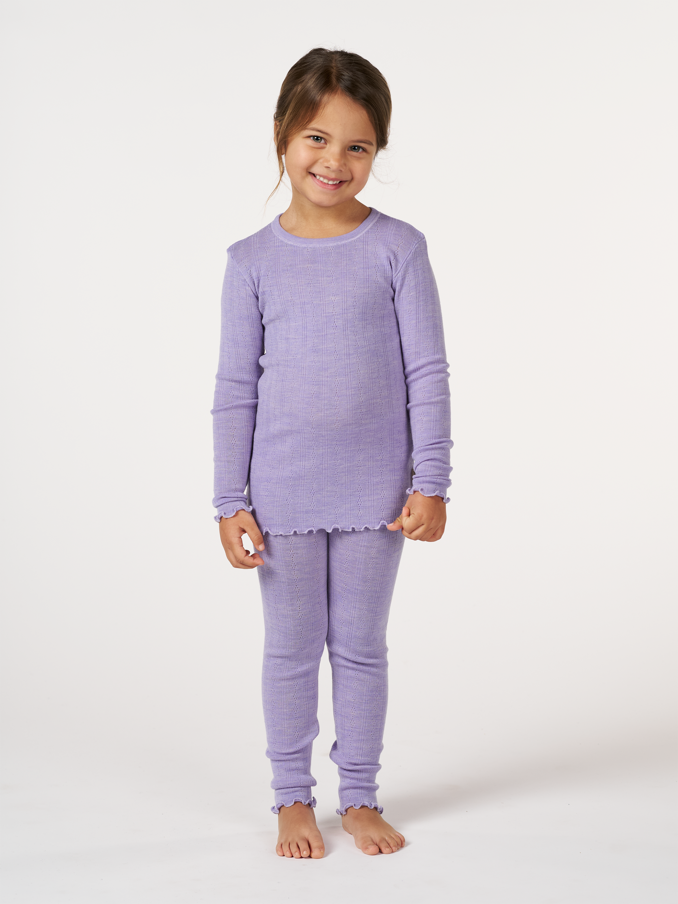 Pointelle legging van merinowol voor kinderen