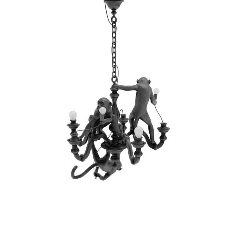 Seletti Monkey kroonluchter zwart