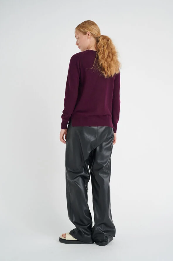 InWear LukkaIW Crew-neck Pullover Premium - 100% Cashmere Brown bordeaux