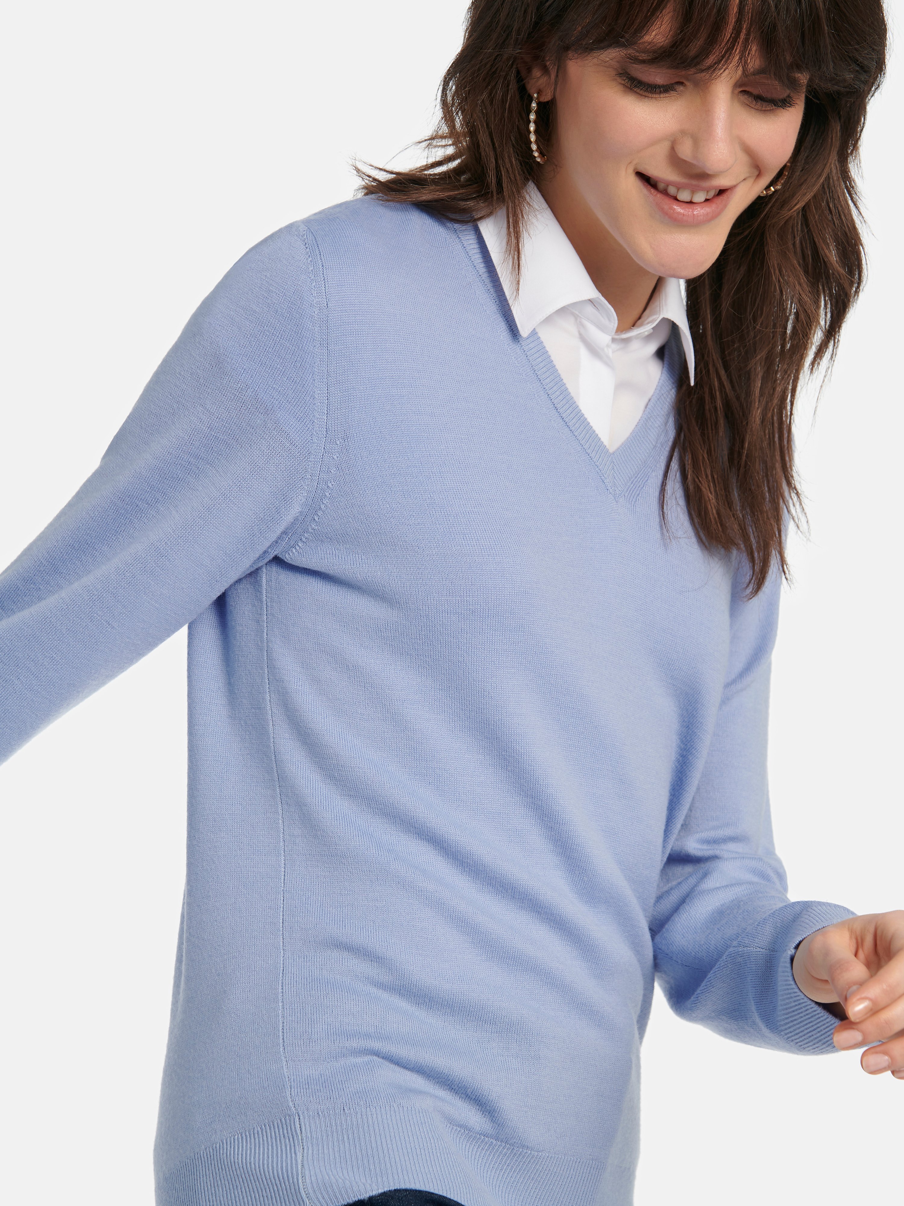 V-Pullover aus 100% Schurwolle Pure Tasmanian Wool