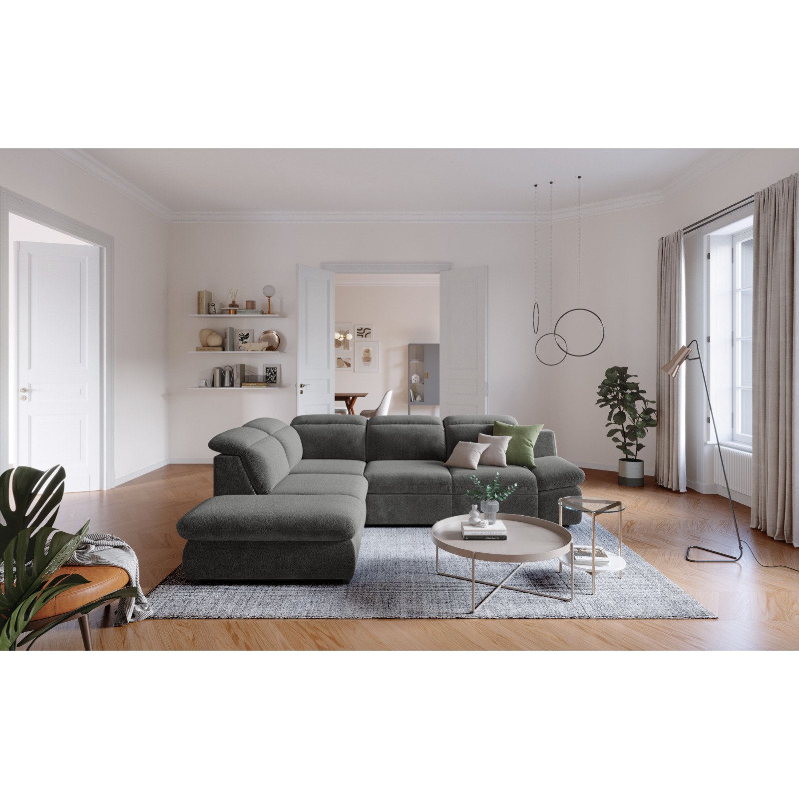 Ecksofa Lorena Stoff, Ottomane links