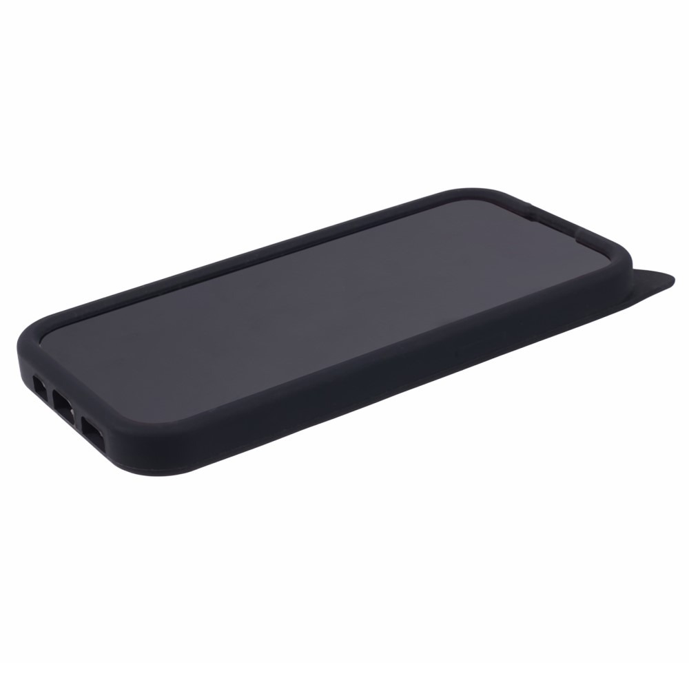iPhone 14 Pro Max 3D Silikon Case Hülle mit Süssen Katzenohren - Schwarz