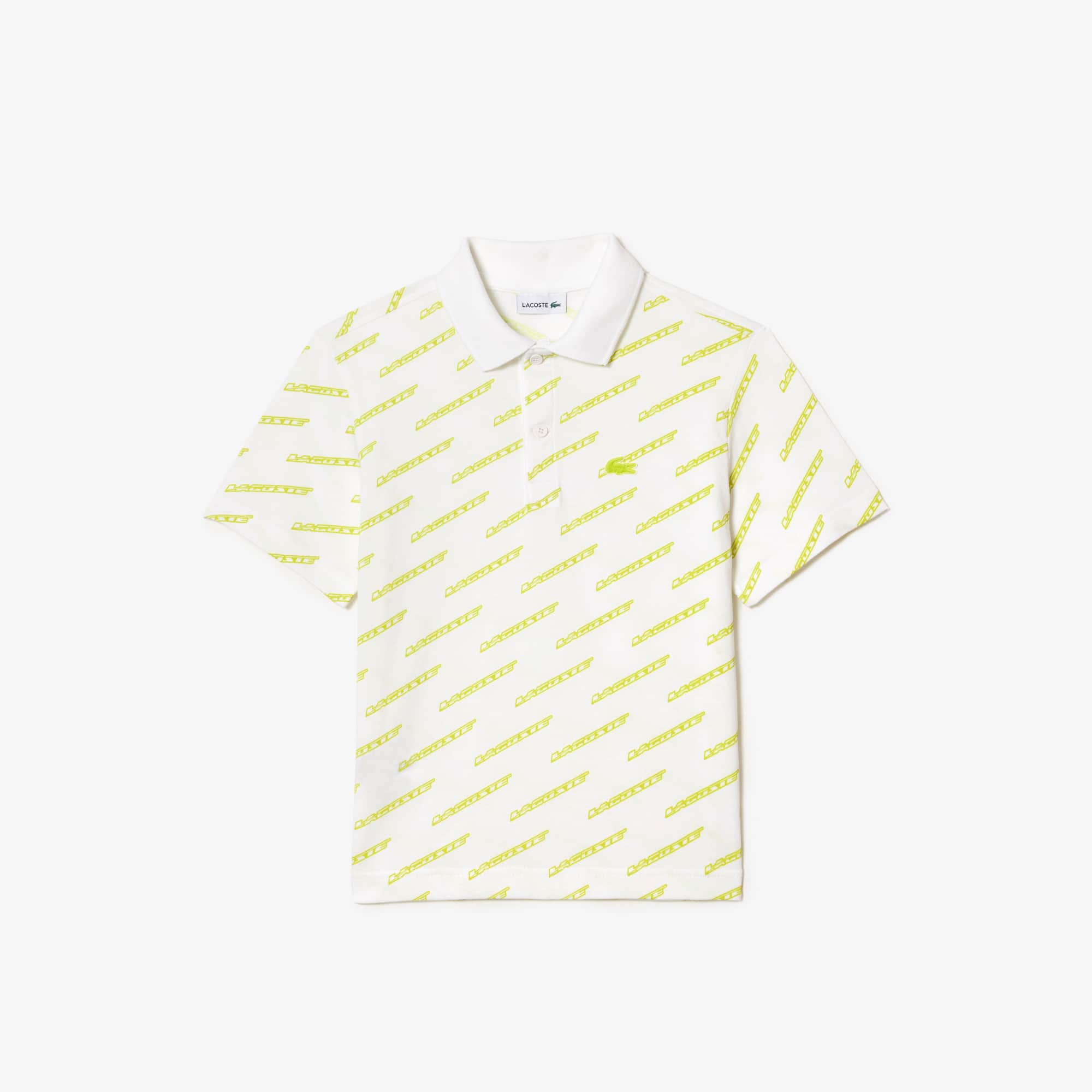 Polo imprimé garçon Lacoste en coton biologique Polos - Blanc - Lacoste - Garçon
