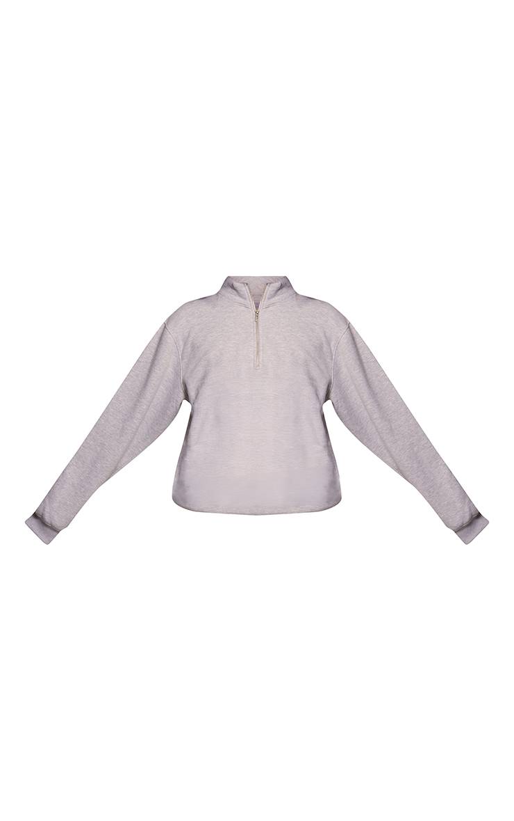 Gris Cendré Sweatshirt À Zip Court