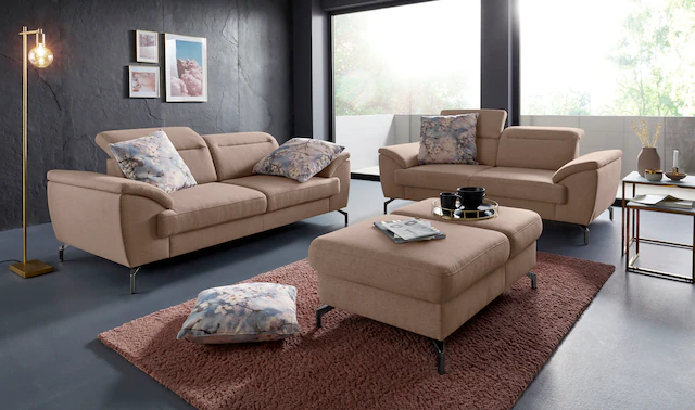 sit&more Hocker »Percy« Fusshöhe 15cm, mit Klappfunktion, wahlweise in 2 Fussfarben