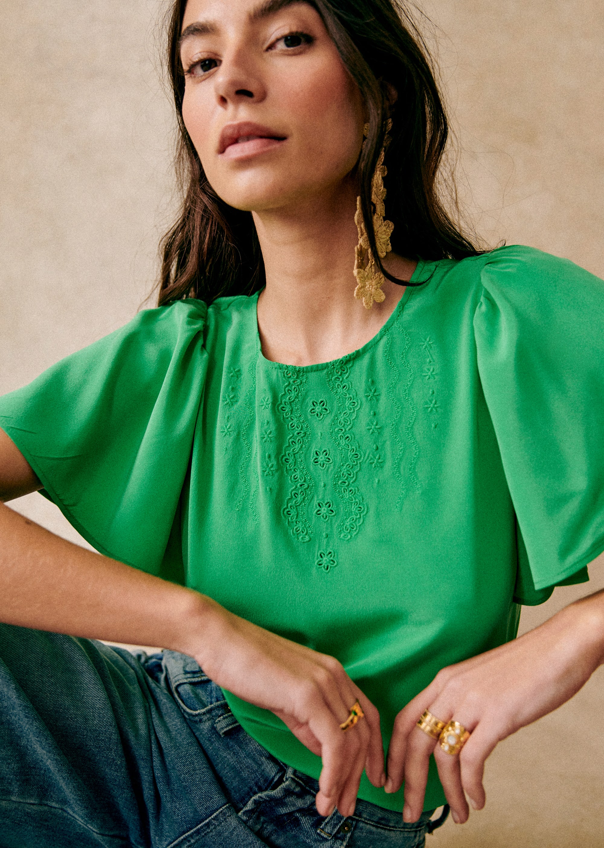 Blouse Juna - Vert Flash - E-SHOP/CHEMISES & BLOUSES 5905217