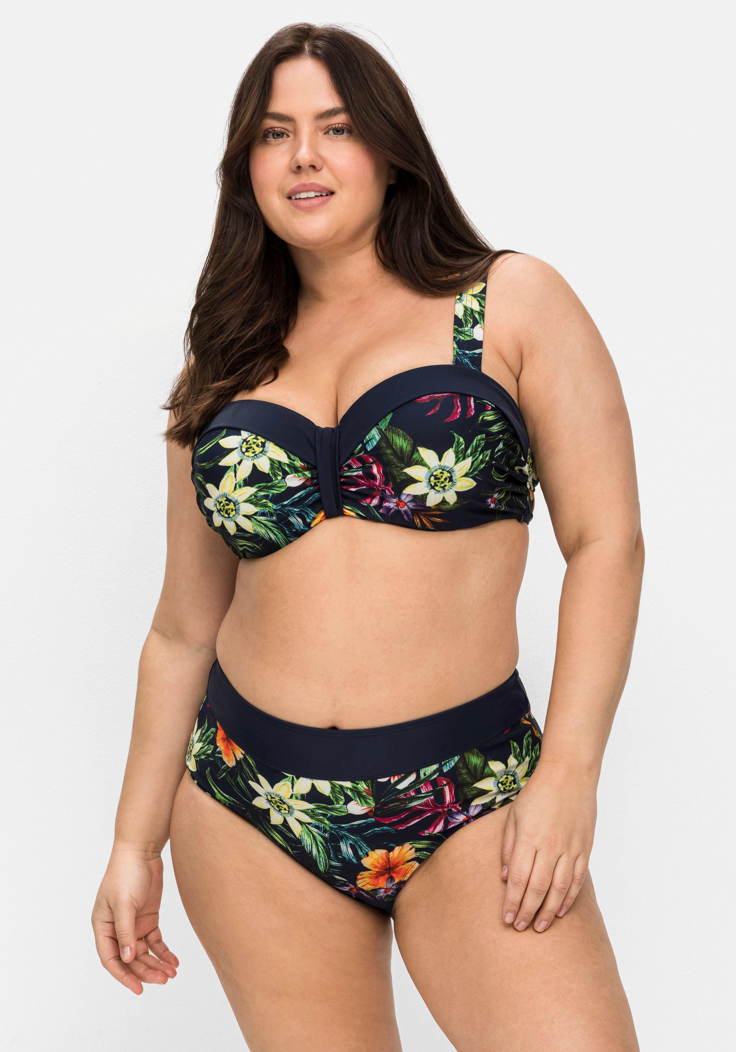 Bikini-Oberteil mit Bügeln und Blumendruck