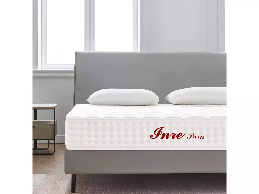 Matelas 140x190 cm INRE Mousse à Mémoire de Forme, Épaisseur 22cm, Confort Ferme, Réversible, 7 zones ergonomique