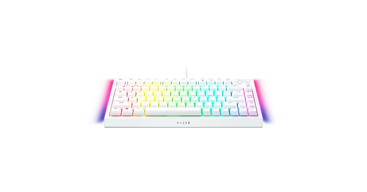 RazerBlackWidow V4 75%, gaming toetsenbord  (Wit, US lay-out, Razer Orange, RGB leds, TKL, Doubleshot ABS, Hot-swappable)