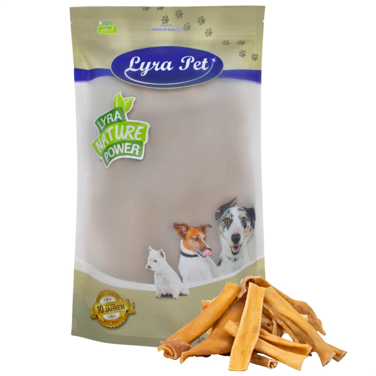 Lyra Pet Rinderkopfhaut hellbraun, hell 1 kg