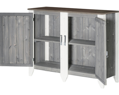 Tuinkast/buitenkeuken Konsta type 561 dressoir incl. 2 deuren 115 x 40 x 88 cm lichtgrijs-crème