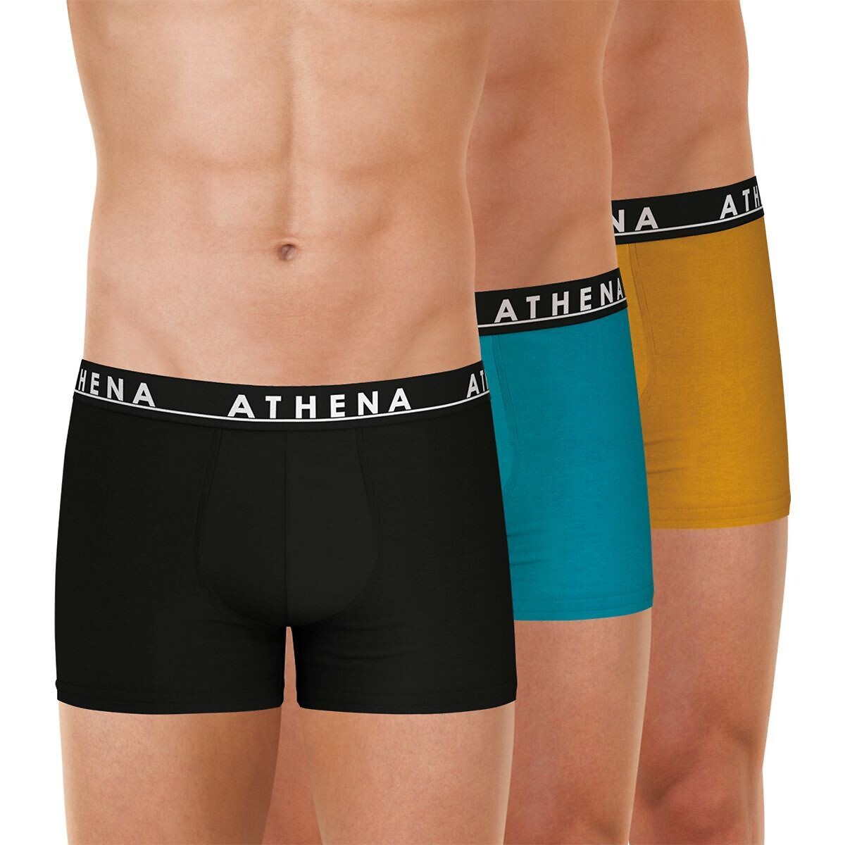 ATHENA<br>Conjunto de 3 cuecas boxer lisas Easy Color