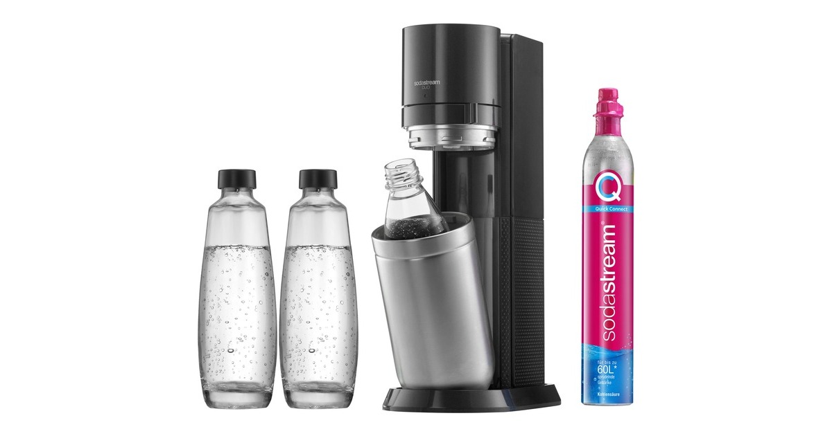 SodaStreamDuo Titan Voordeelpakket bruiswatertoestel  (Donkergrijs/roestvrij staal)