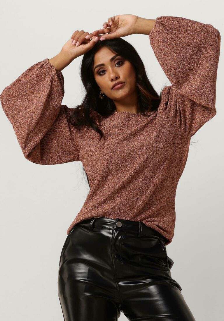 SUMMUM roze summum blouse long sleeve top lurex jersey