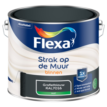 Flexa Strak op de Muur muurverf Grafietblauw/RAL7016 2,5 liter
