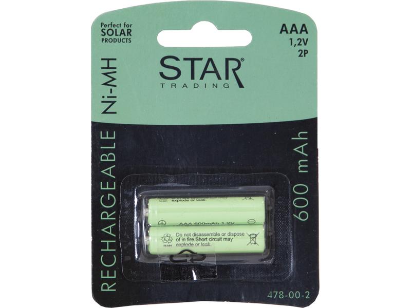 Star Trading Batterie AAA 1.2 V 600 mAh NI-MH Ersatz-Akku für Solarleuchten
