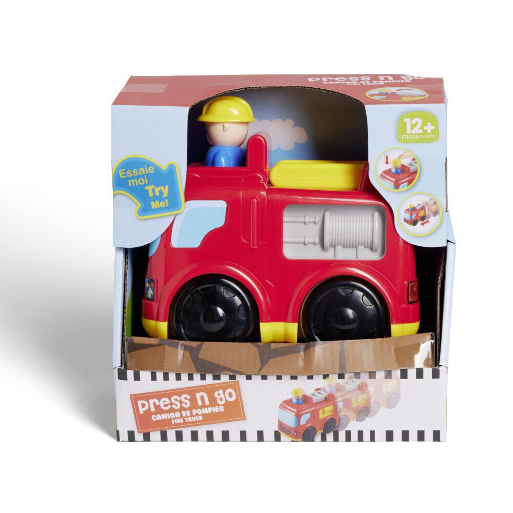 Camion friction police ou pompier 16,4x10,5xH15,4cm - 2 modèles