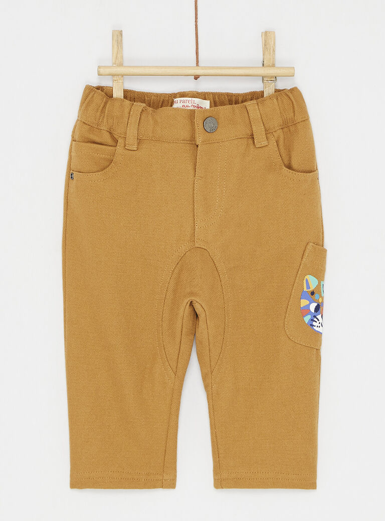 Pantalon uni ambre jaune pour bébé garçon