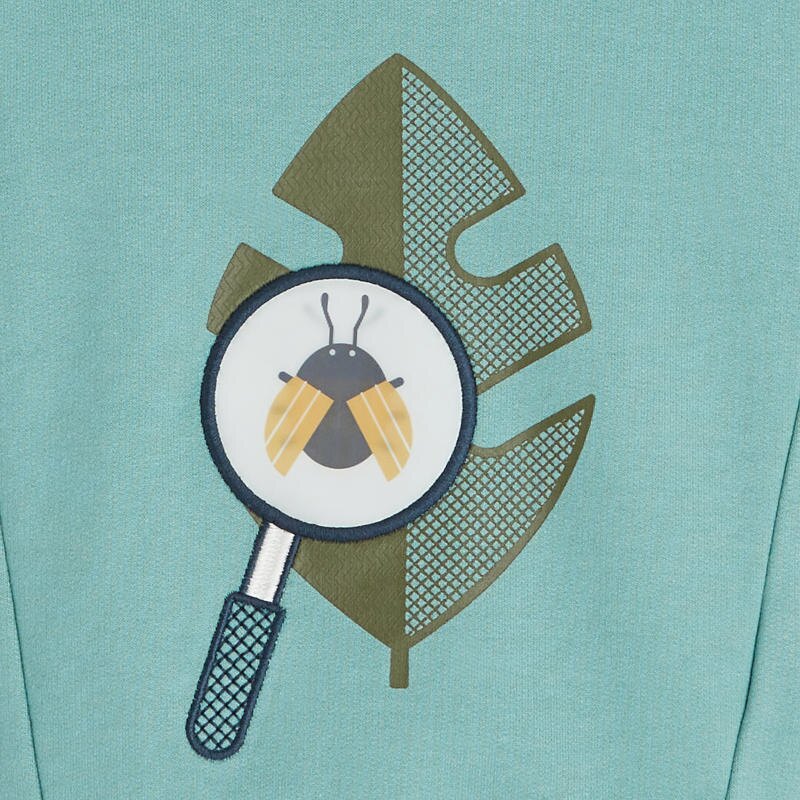 Sweat à capuche patch animé nature vert bébé garçon Vert