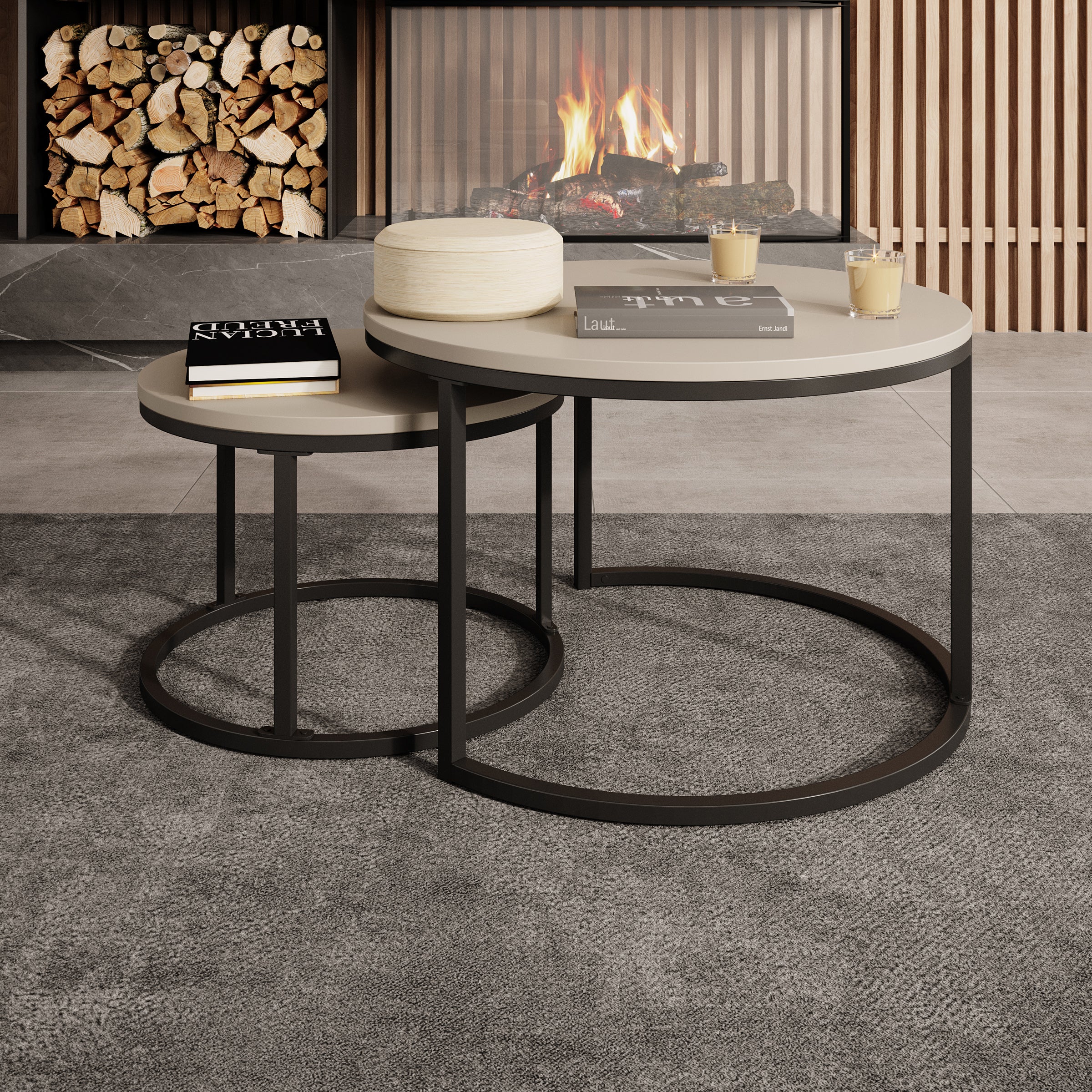 Ovalo - Salontafel set van 2 - Beige