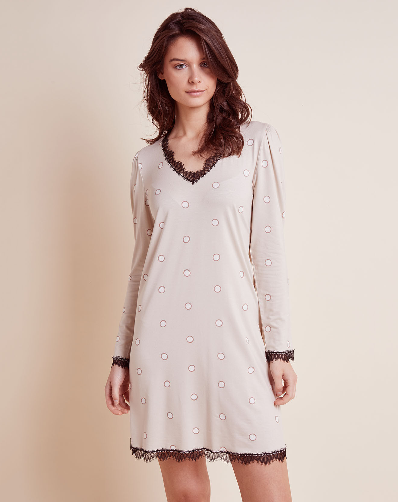 Le Chat Chemise de nuit Opale imprimée miel