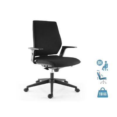Fauteuil de bureau SPECTRA - accoudoirs intégré - noir