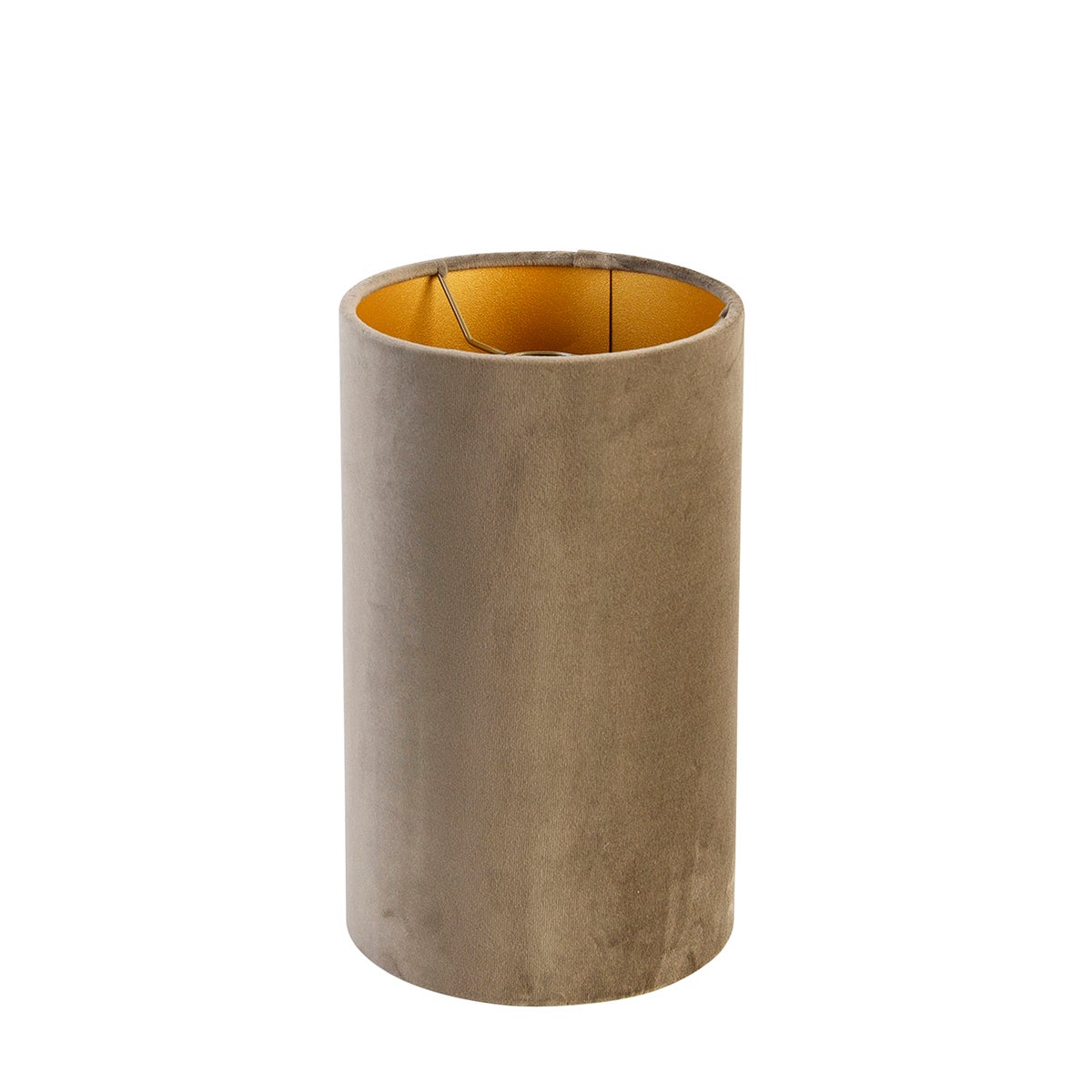 Lampenkap in taupe velours met gouden binnenkant 15/15/25