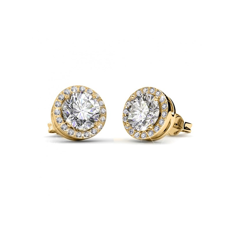 Boucles d'oreilles Sophia - Doré et Cristal