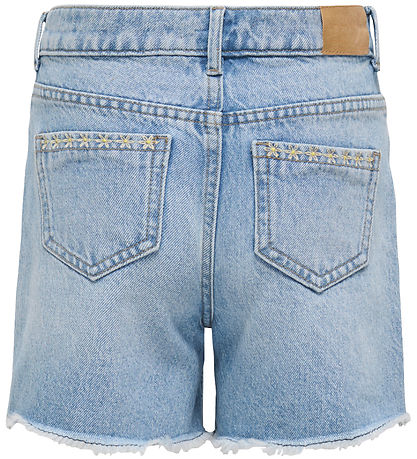 Kids Only Shorts - KogPacy - Light Blue Denim m. Blumen