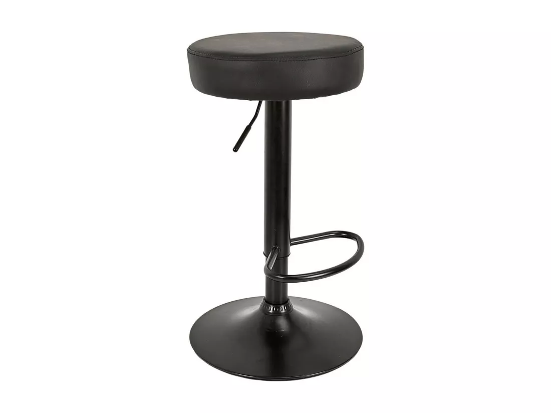 SMIDO - Lot de 2 Tabourets Réglables Simili Noir