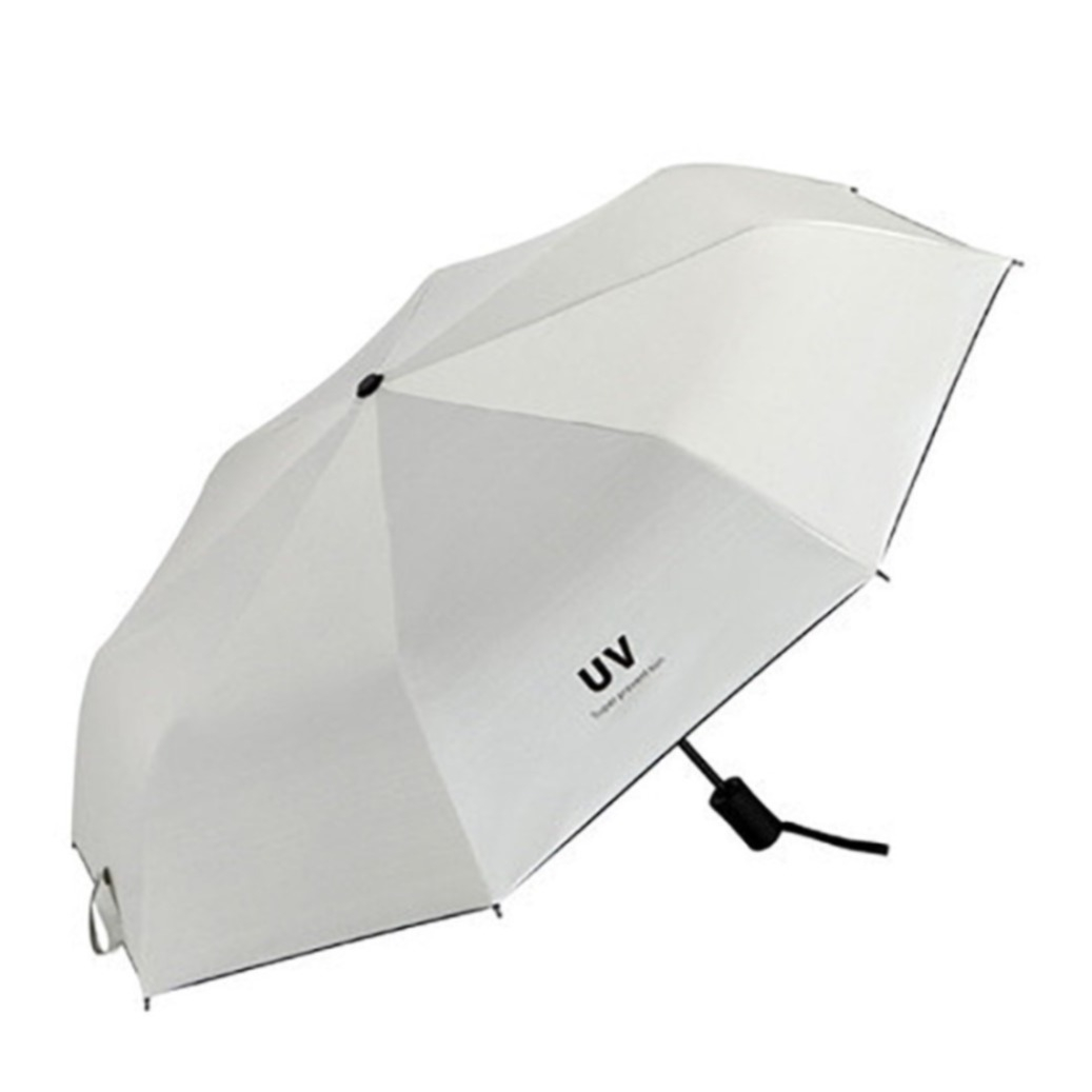 (Ø100cm) Kompakter Mini Regenschirm Sonnenschutz Taschenschirm mit Automatischer Selbstöffnung   Handschlaufe - Grau