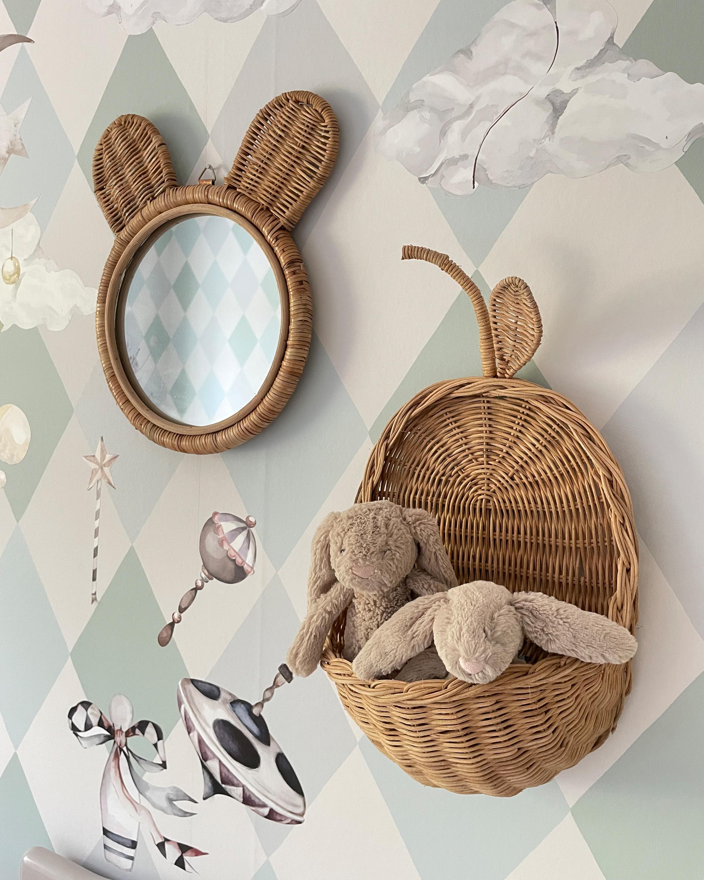 Wandspiegel ASHANTI 30 cm 33 cm Rotan Natuurlijk