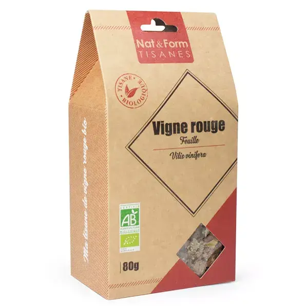 Chá de ervas orgânico de videira vermelha Nat & Form 80g