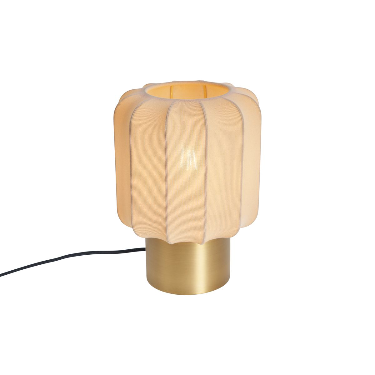 Japandi tafellamp goud met beige kap - Pluni