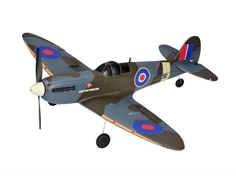 TOP-RC Warbird Mini Spitfire 450 mm, Braun, RTF Kleines 4-Kanal RC-Flugzeug mit Gyro