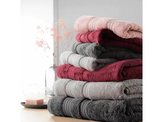Drap de Bain 90 x 150 cm Excellence Bio Bordeaux - Eponge Unie