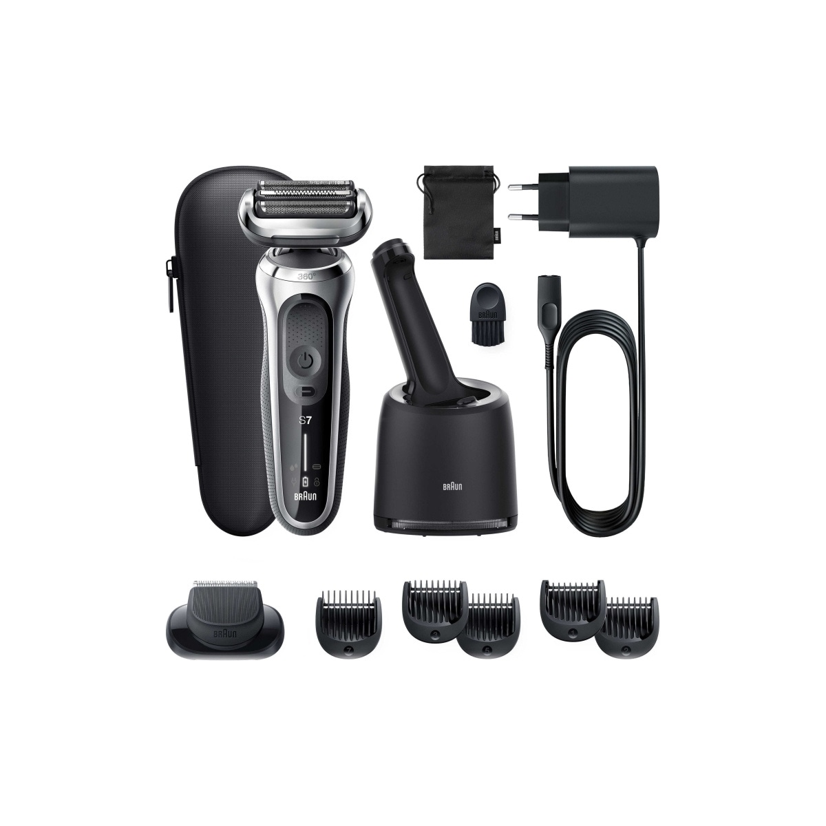 Braun Series 7 71-S7500cc -parranajokone puhdistusasemalla