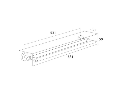 Dubbele handdoekhouder TIGER Boston 60 cm Inox mat