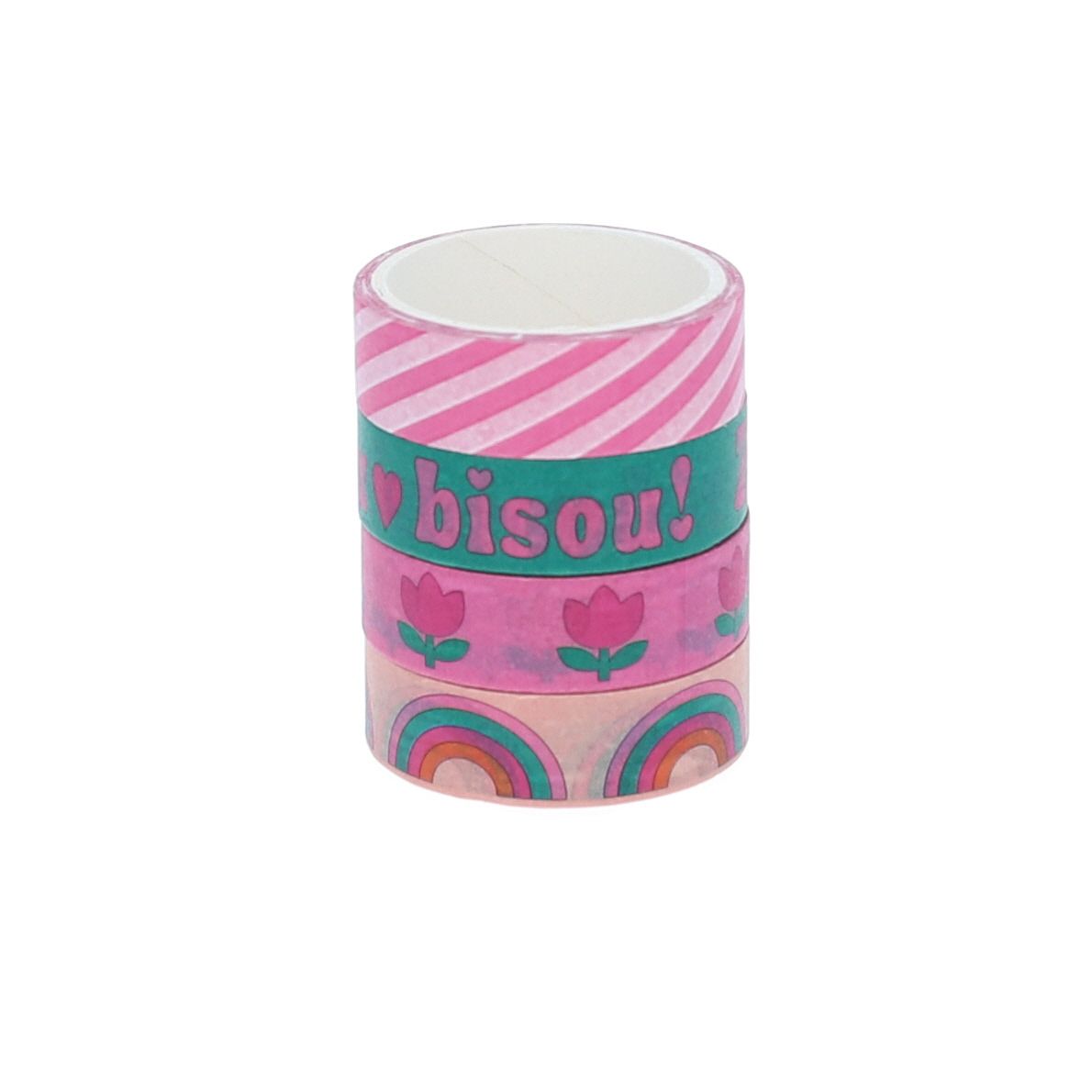 Lot de 4 rouleaux de ruban adhésif - Zou Bisou Bisou ! Le petit Souk