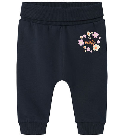 Name It Sweats?t - NbfVrillie - Dark Sapphire m. Blomster