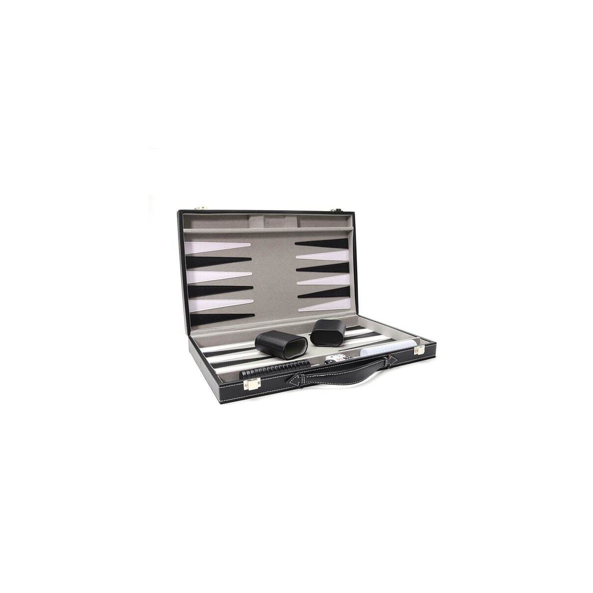 Backgammon med Veske - Luksus Spillsett i Imitert Skinn